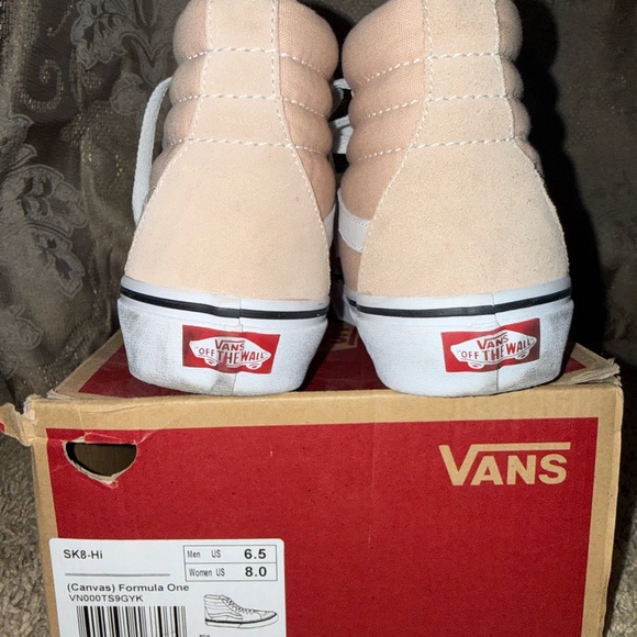 Vans Women's High-Top Sneakers - Light Pink(cream) and White - Picture 7 of 9